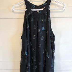 Pattern Halter Blouse with Keyhole cutout